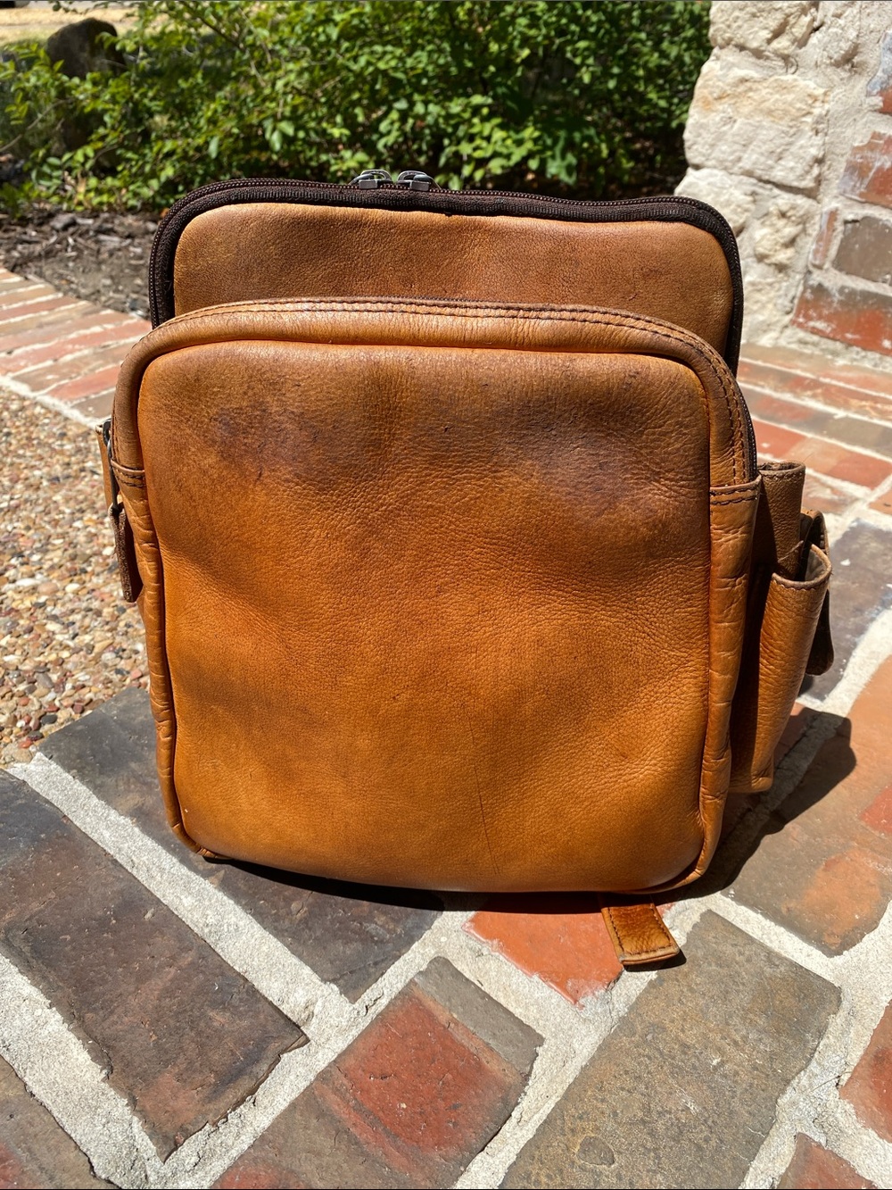 Latico Classic Buttery Leather Backpack in Distressed Brown Made in Colombia